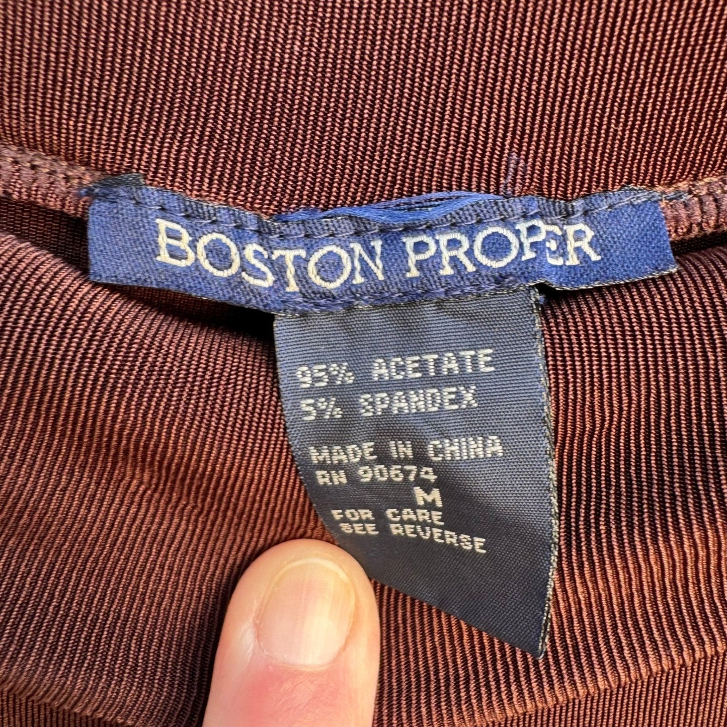 Boston Proper Vintage Brown Wide Leg Palazzo Pants High Rise Stretch Jersey Med
