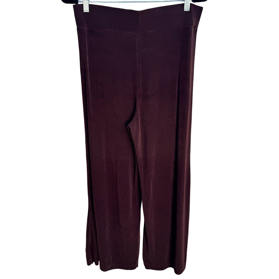 Boston Proper Vintage Brown Wide Leg Palazzo Pants High Rise Stretch Jersey Med