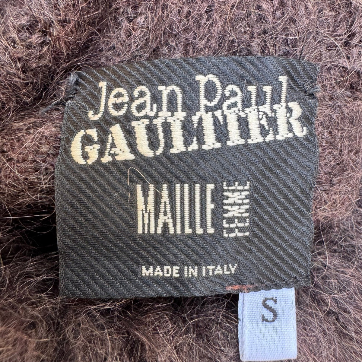 Jean Paul Gaultier Maille Vintage Ombre Fuzzy Mohair Shrug Crop Sweater Brown S