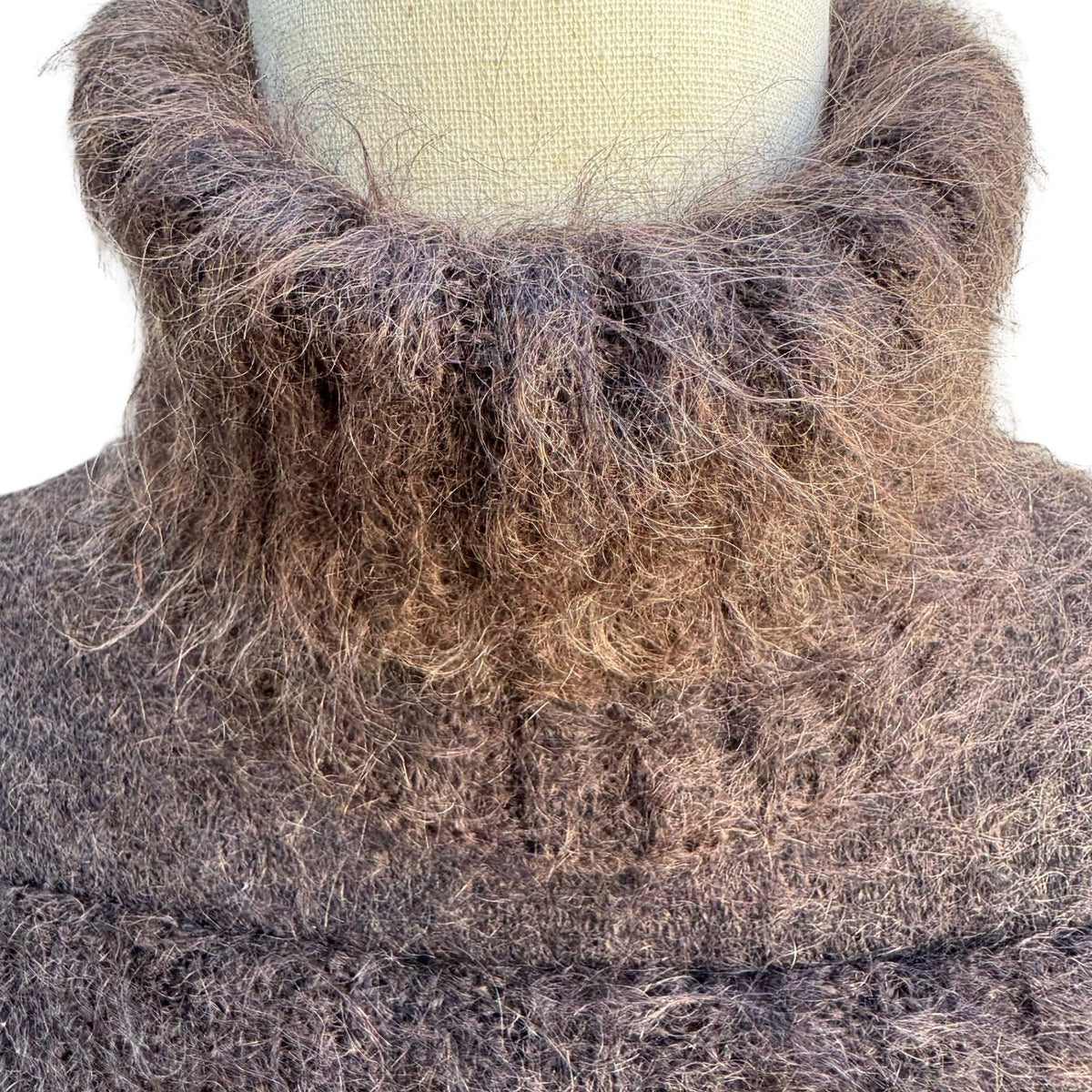 Jean Paul Gaultier Maille Vintage Ombre Fuzzy Mohair Shrug Crop Sweater Brown S