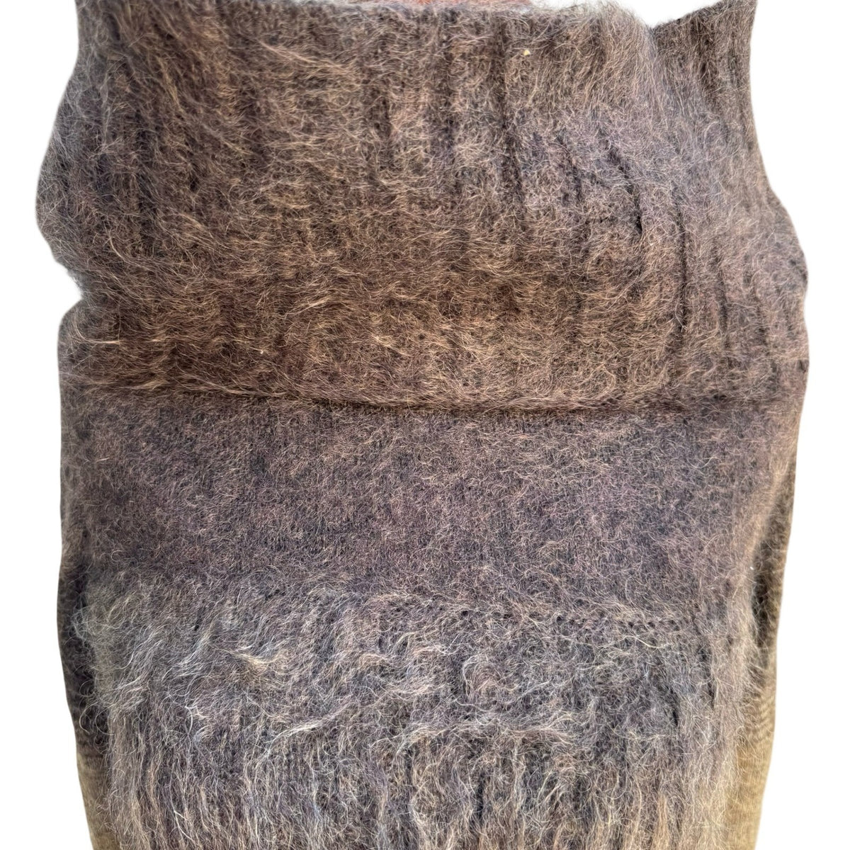 Jean Paul Gaultier Maille Vintage Ombre Fuzzy Mohair Shrug Crop Sweater Brown S