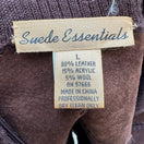 Switch Suede Essentials Boho Western Earthy Patchwork Mock Neck Zip Jacket Brown L 2 image