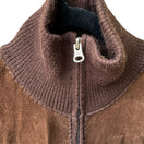 Switch Suede Essentials Boho Western Earthy Patchwork Mock Neck Zip Jacket Brown L 3 image