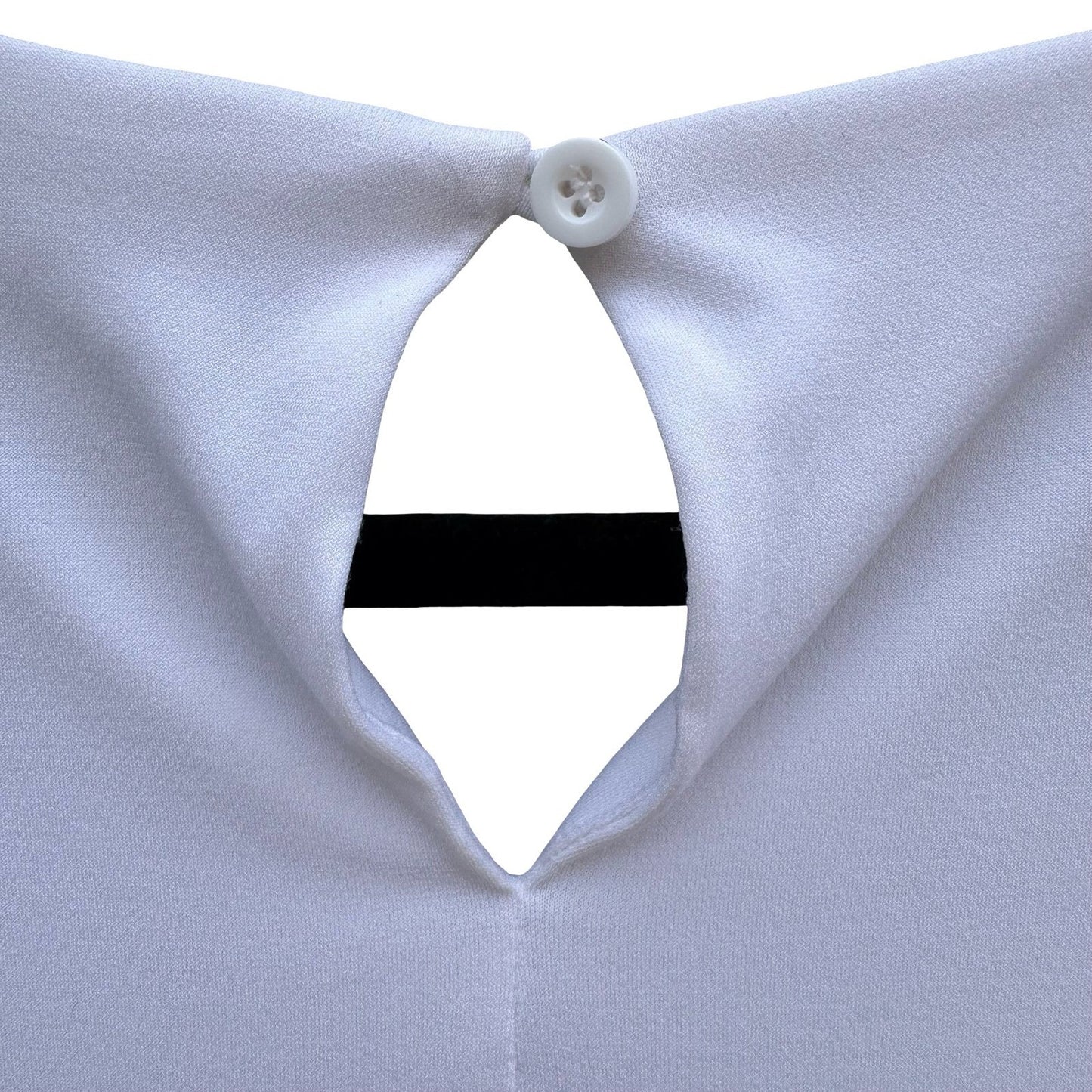 Calvin Klein White Sleeveless Pleated Scoop Neck Keyhole Back Blouse Minimalist