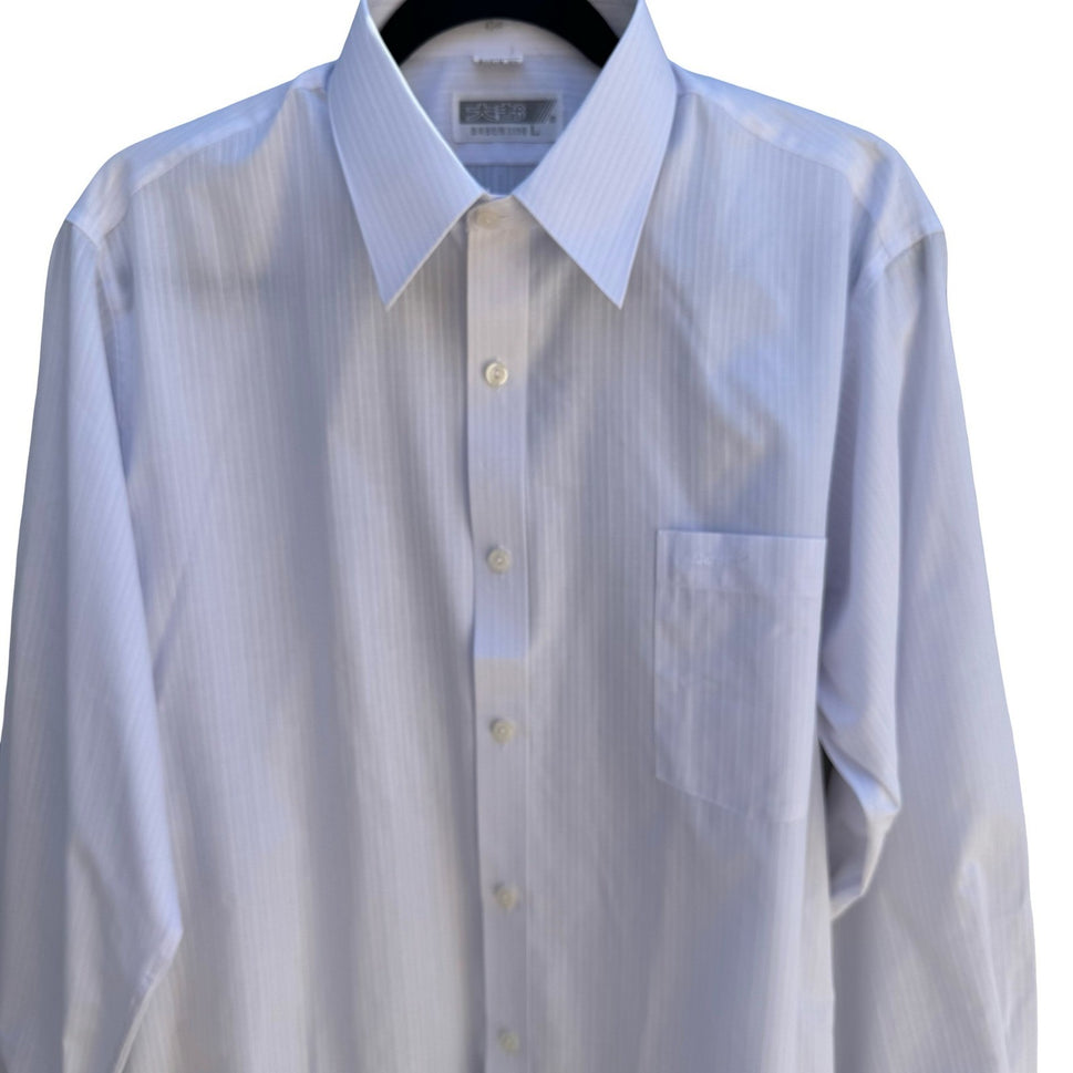 Daedo Vintage Korean Deadstock Minimalist Dapper Pinstripe Dress Shirt Mens L
