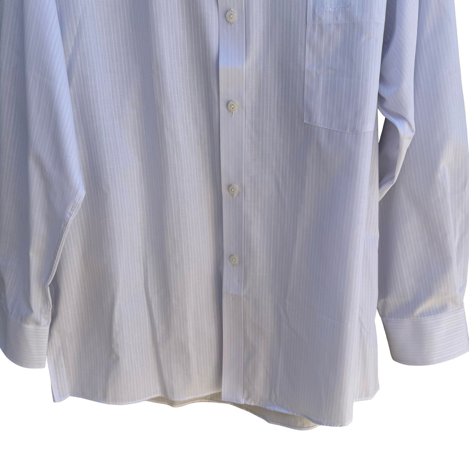 Daedo Vintage Korean Deadstock Minimalist Dapper Pinstripe Dress Shirt Mens L