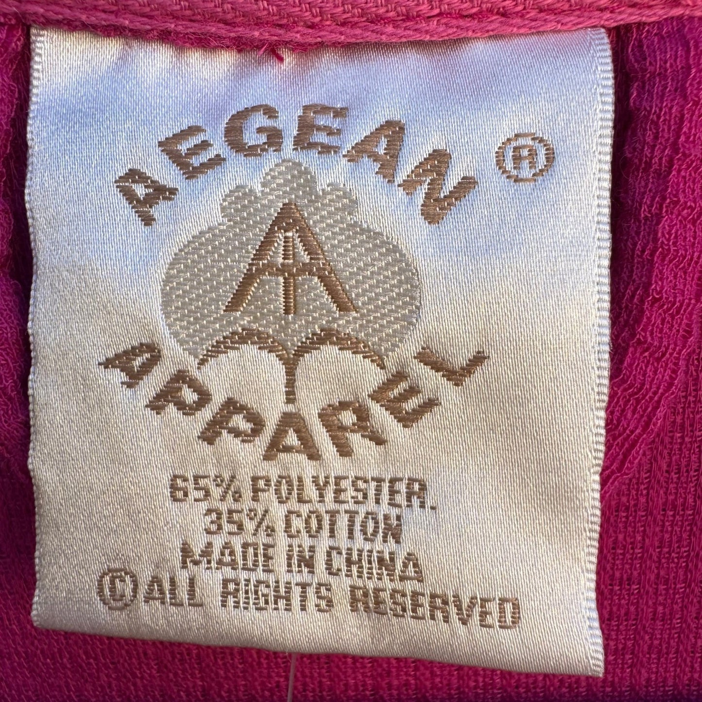 Aegean Apparel Womens Waffle Knit Robe Fuchsia Pink Long Spa Bathrobe Size L NEW