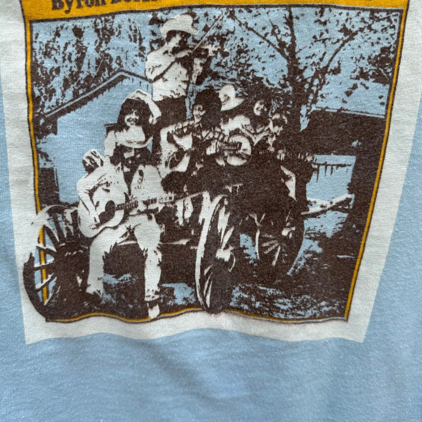 Anvil Vintage 1979s 49er Banjo Fiddle Guitar Festival Shirt Blue Single Stitch S