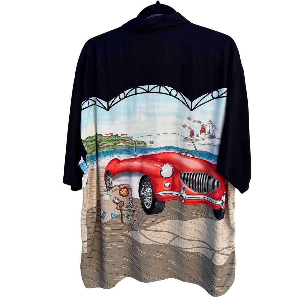 Tori Richard Vintage Mens Cruise Travel Corvette Short Sleeve Hawaiian Shirt 2XL