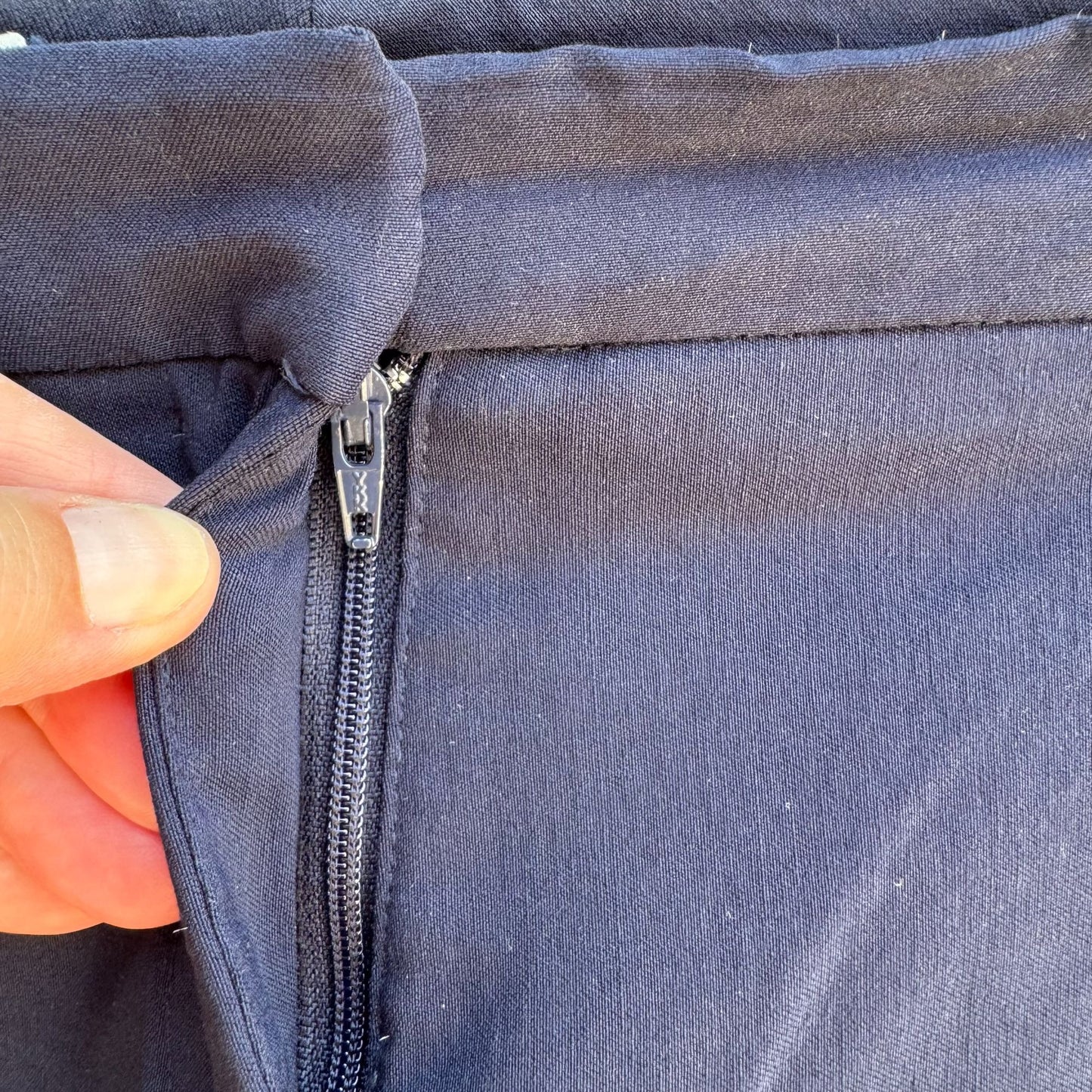 Mario Serrani Italy Womens Navy Flat Front Slash Pockets Zipper Closure Pants 16