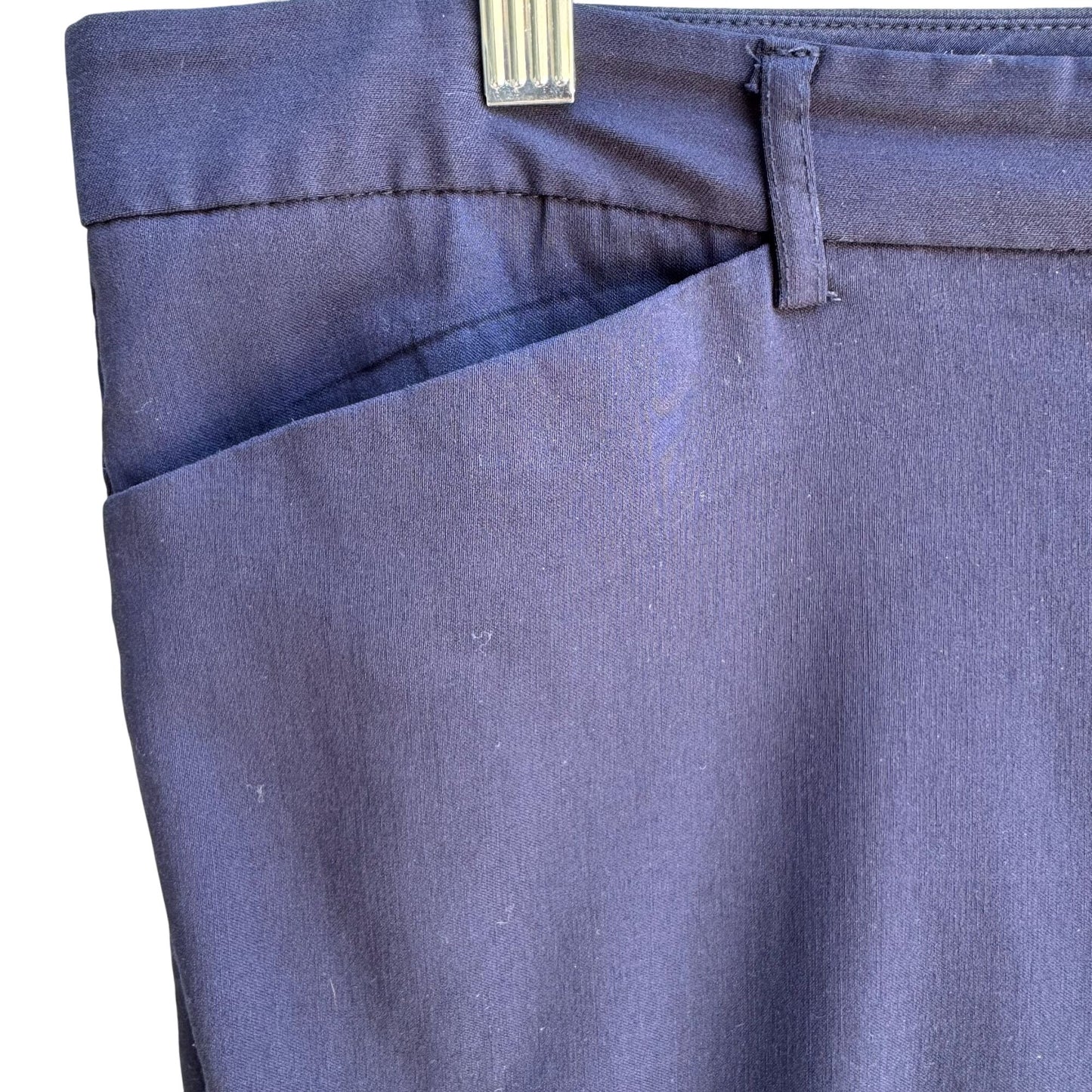 Mario Serrani Italy Womens Navy Flat Front Slash Pockets Zipper Closure Pants 16